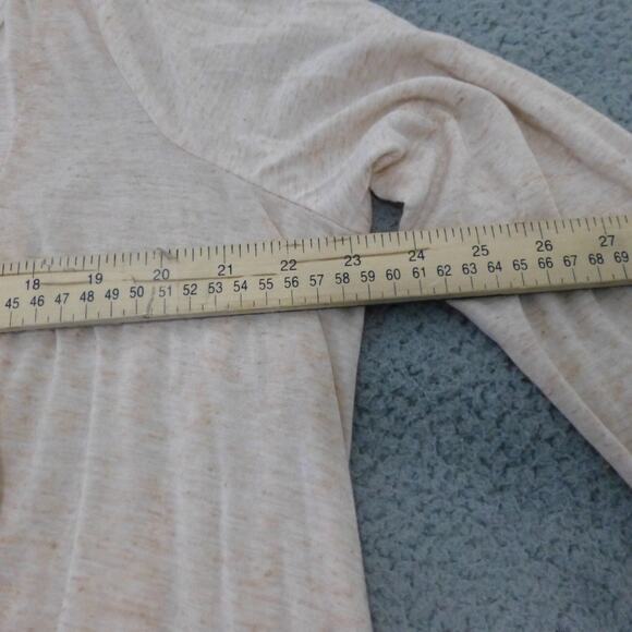 We The Free Top Womens L Boho Beige 3/4 Sleeve Flowy Slouchy Scoop Neck Linen - Picture 8 of 10